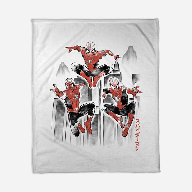 Spider-Verse Sumi-E-None-Fleece-Blanket-Astrobot Invention