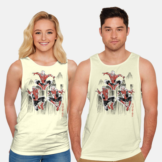 Spider-Verse Sumi-E-Unisex-Basic-Tank-Astrobot Invention