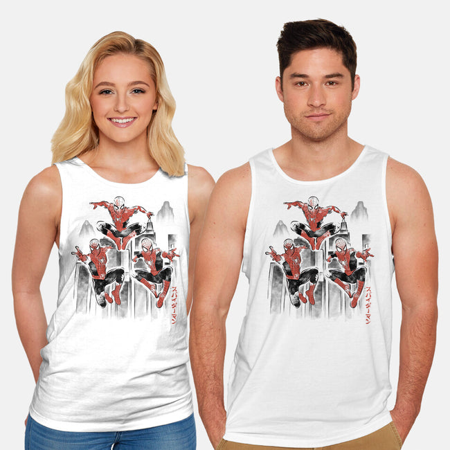 Spider-Verse Sumi-E-Unisex-Basic-Tank-Astrobot Invention