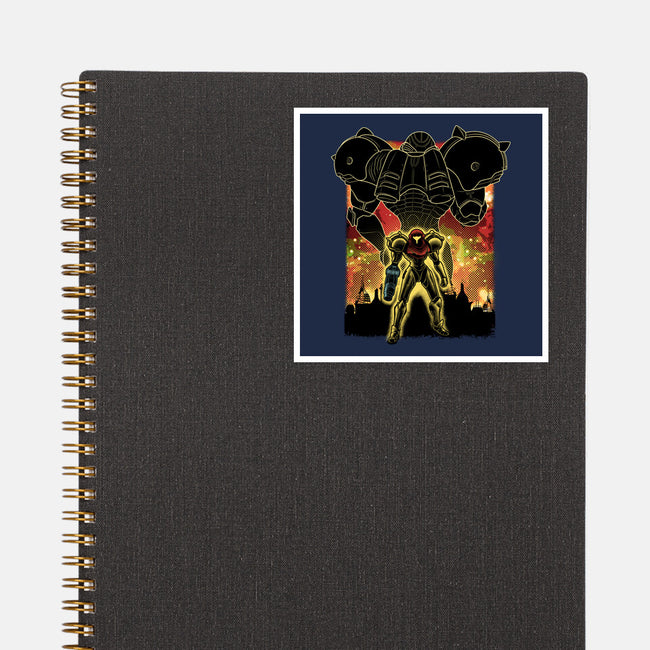 Space Hunter Line-art Shadow Nebula-None-Glossy-Sticker-Astrobot Invention