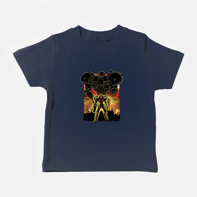 Space Hunter Line-art Shadow Nebula-Baby-Basic-Tee-Astrobot Invention