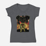 Space Hunter Line-art Shadow Nebula-Womens-V-Neck-Tee-Astrobot Invention