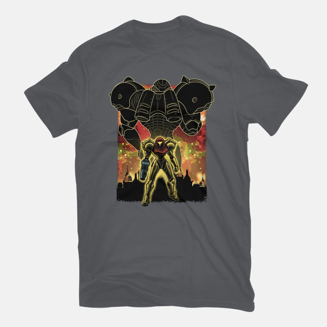 Space Hunter Line-art Shadow Nebula-Womens-Fitted-Tee-Astrobot Invention