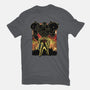 Space Hunter Line-art Shadow Nebula-Womens-Fitted-Tee-Astrobot Invention