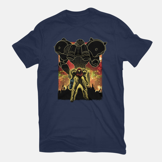 Space Hunter Line-art Shadow Nebula-Womens-Fitted-Tee-Astrobot Invention
