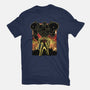 Space Hunter Line-art Shadow Nebula-Womens-Fitted-Tee-Astrobot Invention