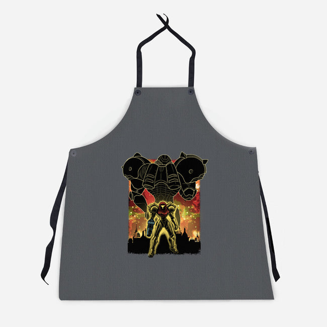 Space Hunter Line-art Shadow Nebula-Unisex-Kitchen-Apron-Astrobot Invention