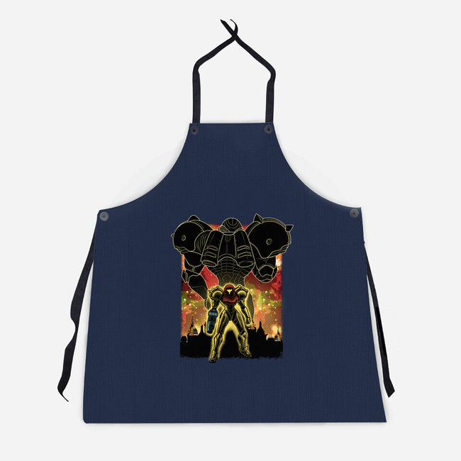Space Hunter Line-art Shadow Nebula-Unisex-Kitchen-Apron-Astrobot Invention