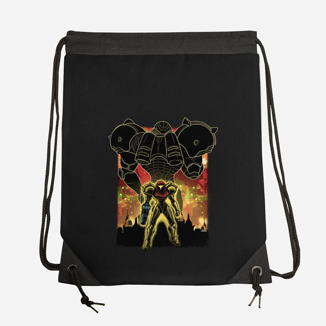 Space Hunter Line-art Shadow Nebula-None-Drawstring-Bag-Astrobot Invention