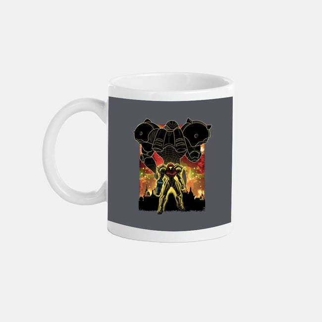 Space Hunter Line-art Shadow Nebula-None-Mug-Drinkware-Astrobot Invention