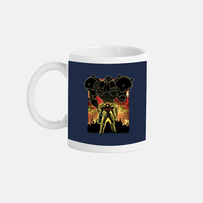 Space Hunter Line-art Shadow Nebula-None-Mug-Drinkware-Astrobot Invention