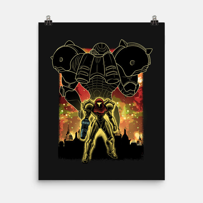 Space Hunter Line-art Shadow Nebula-None-Matte-Poster-Astrobot Invention