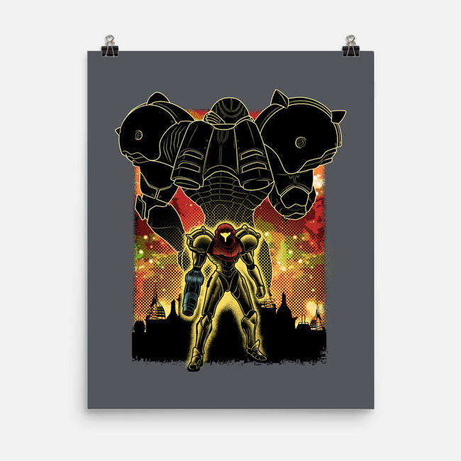 Space Hunter Line-art Shadow Nebula-None-Matte-Poster-Astrobot Invention