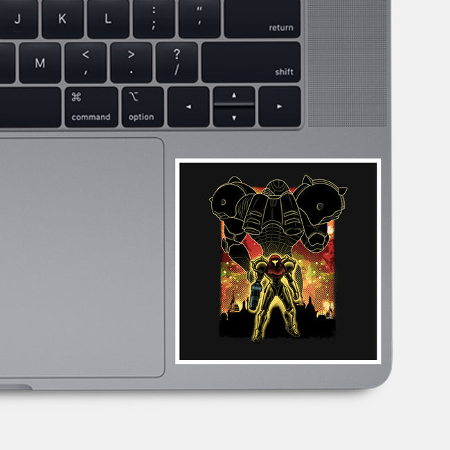 Space Hunter Line-art Shadow Nebula-None-Glossy-Sticker-Astrobot Invention