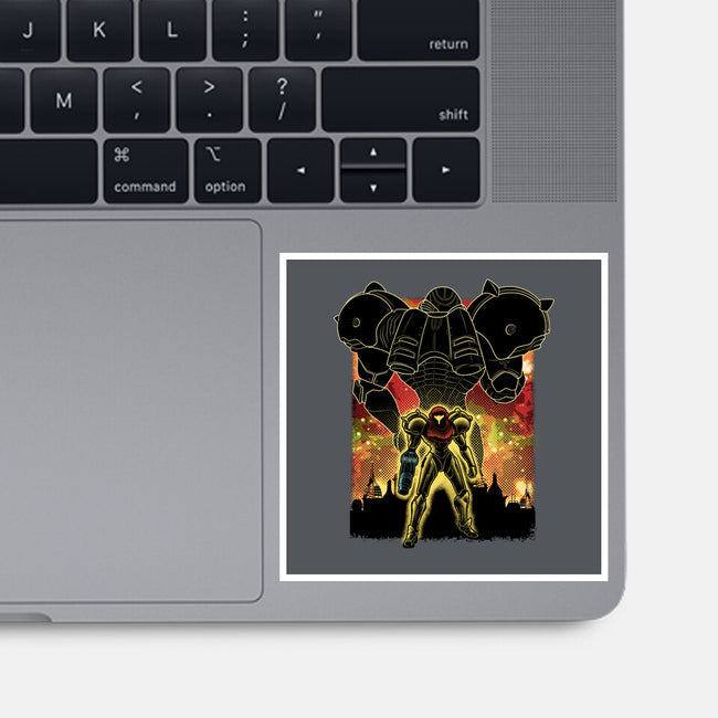 Space Hunter Line-art Shadow Nebula-None-Glossy-Sticker-Astrobot Invention