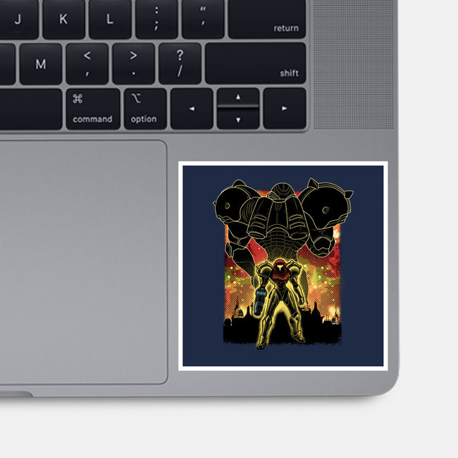 Space Hunter Line-art Shadow Nebula-None-Glossy-Sticker-Astrobot Invention