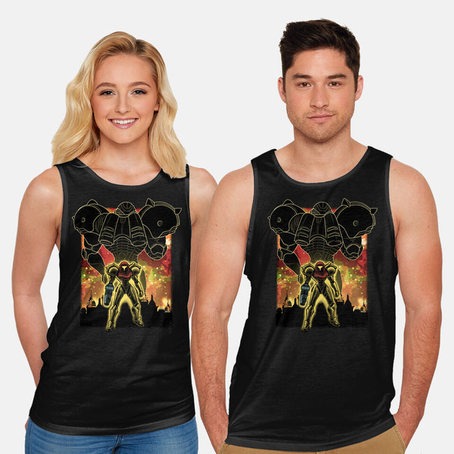 Space Hunter Line-art Shadow Nebula-Unisex-Basic-Tank-Astrobot Invention