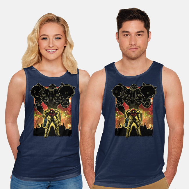 Space Hunter Line-art Shadow Nebula-Unisex-Basic-Tank-Astrobot Invention