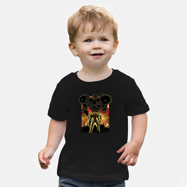 Space Hunter Line-art Shadow Nebula-Baby-Basic-Tee-Astrobot Invention