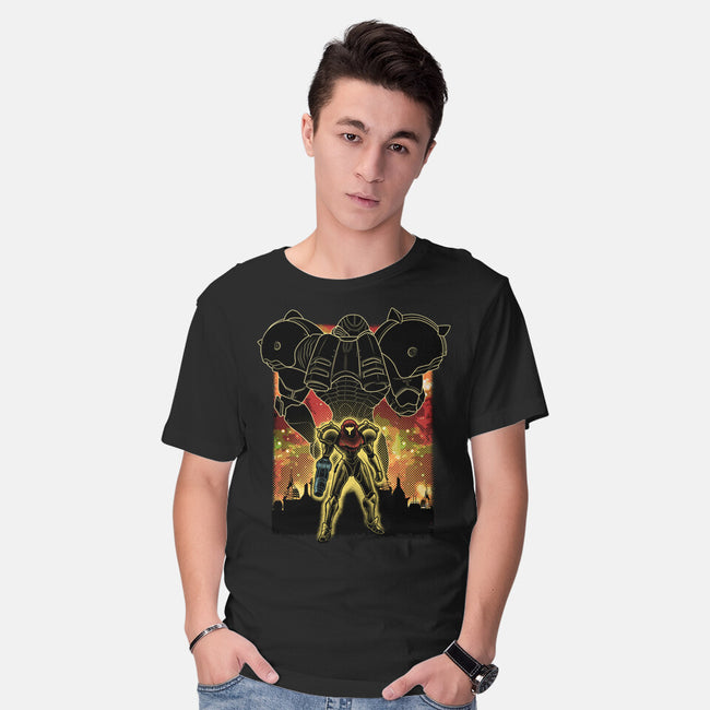 Space Hunter Line-art Shadow Nebula-Mens-Basic-Tee-Astrobot Invention