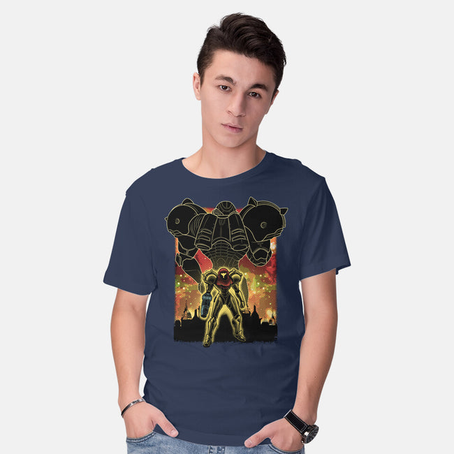Space Hunter Line-art Shadow Nebula-Mens-Basic-Tee-Astrobot Invention