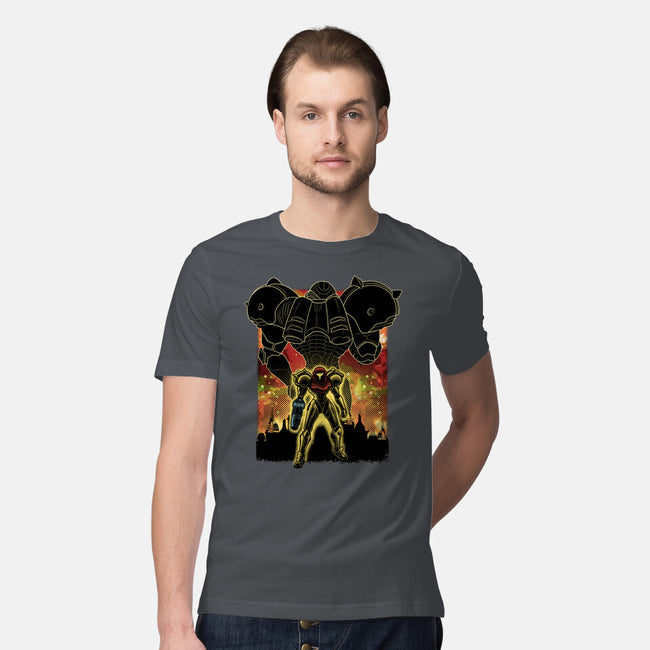 Space Hunter Line-art Shadow Nebula-Mens-Premium-Tee-Astrobot Invention