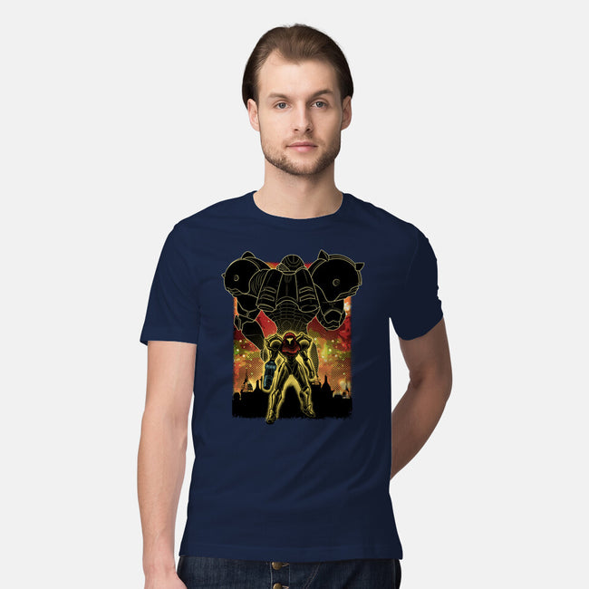Space Hunter Line-art Shadow Nebula-Mens-Premium-Tee-Astrobot Invention