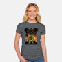 Space Hunter Line-art Shadow Nebula-Womens-Fitted-Tee-Astrobot Invention