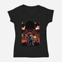 Plumber Lineart Shadow Nebula-Womens-V-Neck-Tee-Astrobot Invention