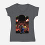 Plumber Lineart Shadow Nebula-Womens-V-Neck-Tee-Astrobot Invention