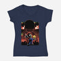 Plumber Lineart Shadow Nebula-Womens-V-Neck-Tee-Astrobot Invention