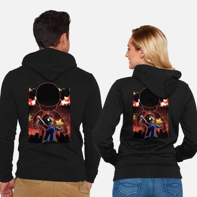 Plumber Lineart Shadow Nebula-Unisex-Zip-Up-Sweatshirt-Astrobot Invention