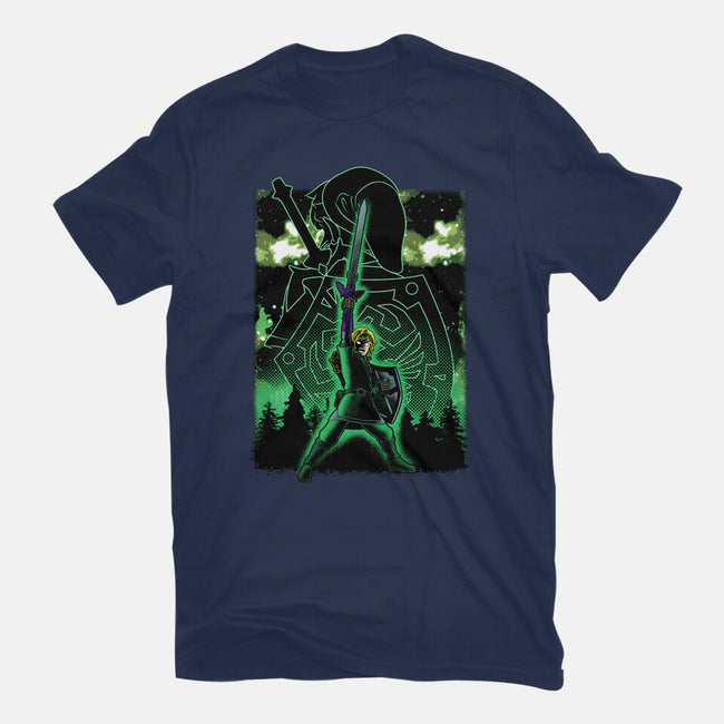 Link Lineart Shadow Nebula-Unisex-Basic-Tee-Astrobot Invention