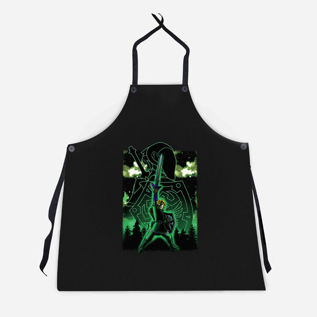 Link Lineart Shadow Nebula-Unisex-Kitchen-Apron-Astrobot Invention