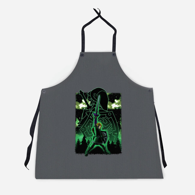 Link Lineart Shadow Nebula-Unisex-Kitchen-Apron-Astrobot Invention