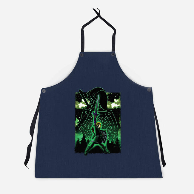 Link Lineart Shadow Nebula-Unisex-Kitchen-Apron-Astrobot Invention