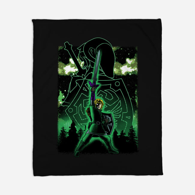Link Lineart Shadow Nebula-None-Fleece-Blanket-Astrobot Invention