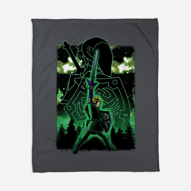 Link Lineart Shadow Nebula-None-Fleece-Blanket-Astrobot Invention