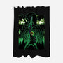Link Lineart Shadow Nebula-None-Polyester-Shower Curtain-Astrobot Invention
