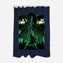 Link Lineart Shadow Nebula-None-Polyester-Shower Curtain-Astrobot Invention