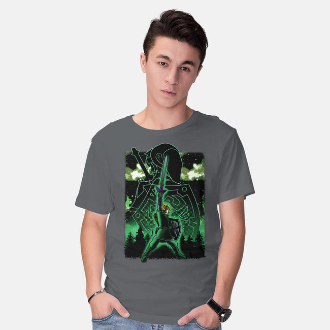 Link Lineart Shadow Nebula-Mens-Basic-Tee-Astrobot Invention