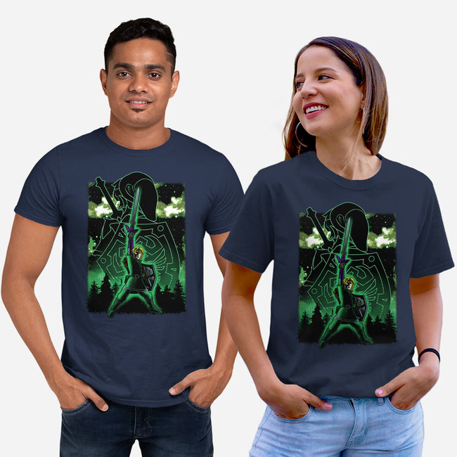 Link Lineart Shadow Nebula-Unisex-Basic-Tee-Astrobot Invention