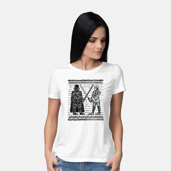 Galactic Glyph-Womens-Basic-Tee-glitchygorilla