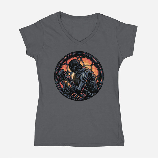 Shadow Of The Creation-Womens-V-Neck-Tee-glitchygorilla