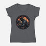 Shadow Of The Creation-Womens-V-Neck-Tee-glitchygorilla