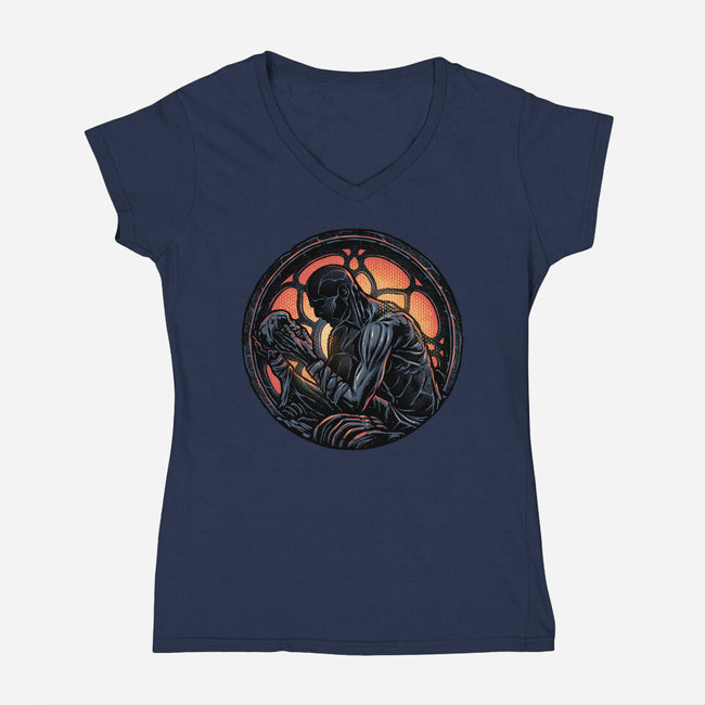 Shadow Of The Creation-Womens-V-Neck-Tee-glitchygorilla