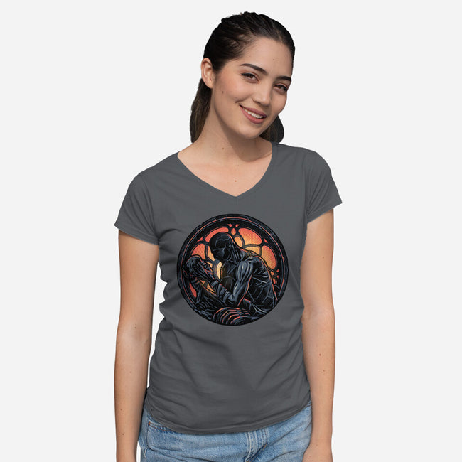 Shadow Of The Creation-Womens-V-Neck-Tee-glitchygorilla
