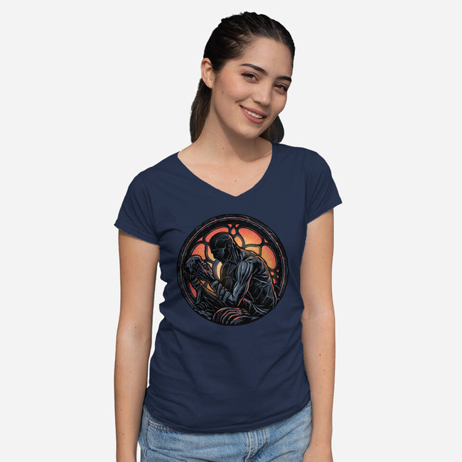 Shadow Of The Creation-Womens-V-Neck-Tee-glitchygorilla