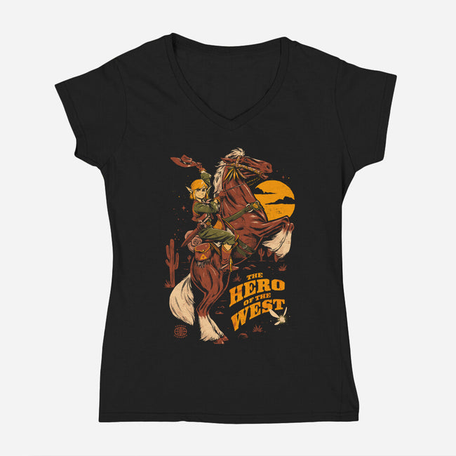 The Hero Of The West-Womens-V-Neck-Tee-eduely