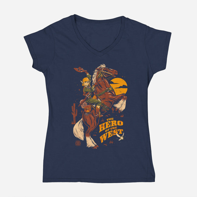 The Hero Of The West-Womens-V-Neck-Tee-eduely